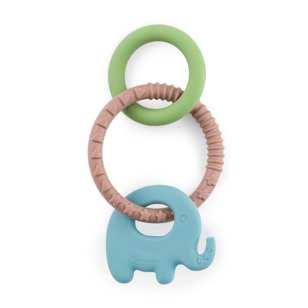 PETITE&amp;MARS Hryzačka silikónová Elefi Velvet Latte 0m+