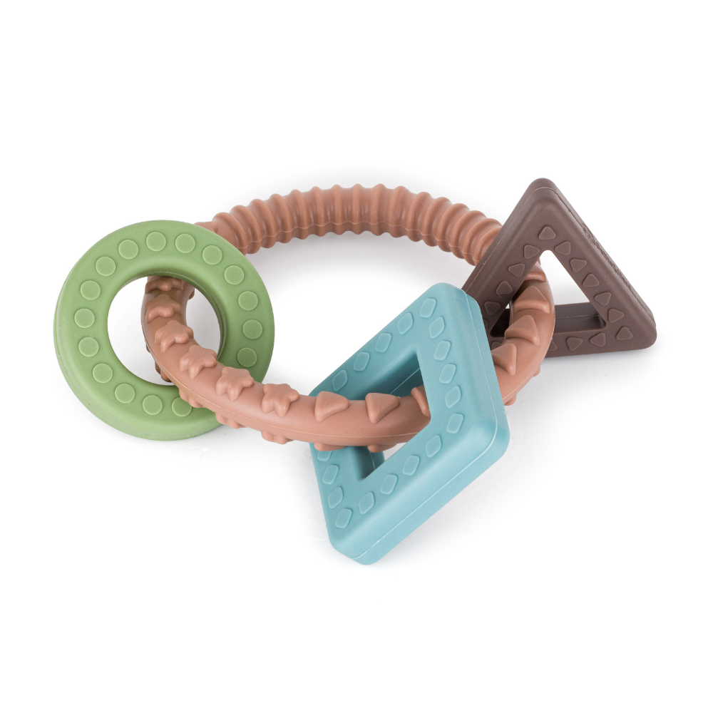 PETITE&amp;MARS Hryzačka silikónová Figures Velvet Latte 0m+