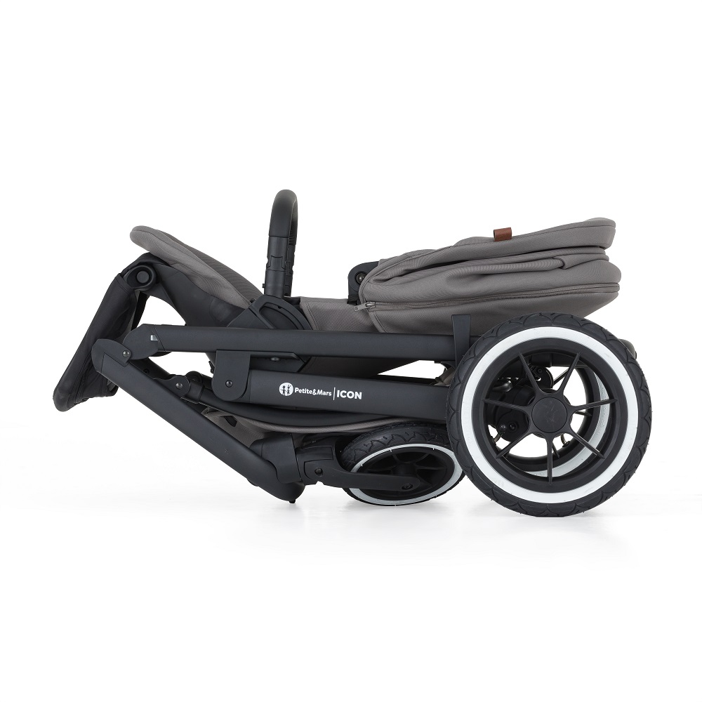 PETITE&amp;MARS SET Kočík 4v1 ICON Dove Grey XXL AIR + CBX By CYBEX Aton B2 i-Size