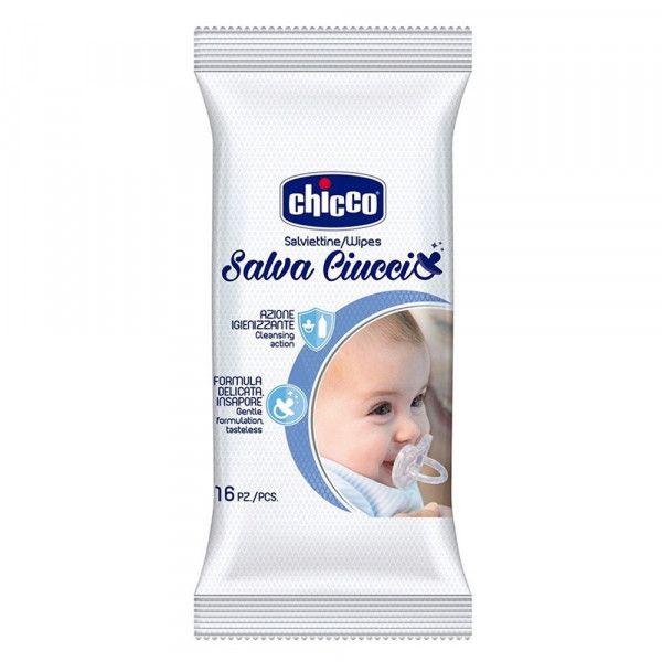 CHICCO Obrúsky vlhčené na cumlík 16 ks + AQUAINT 500 ml