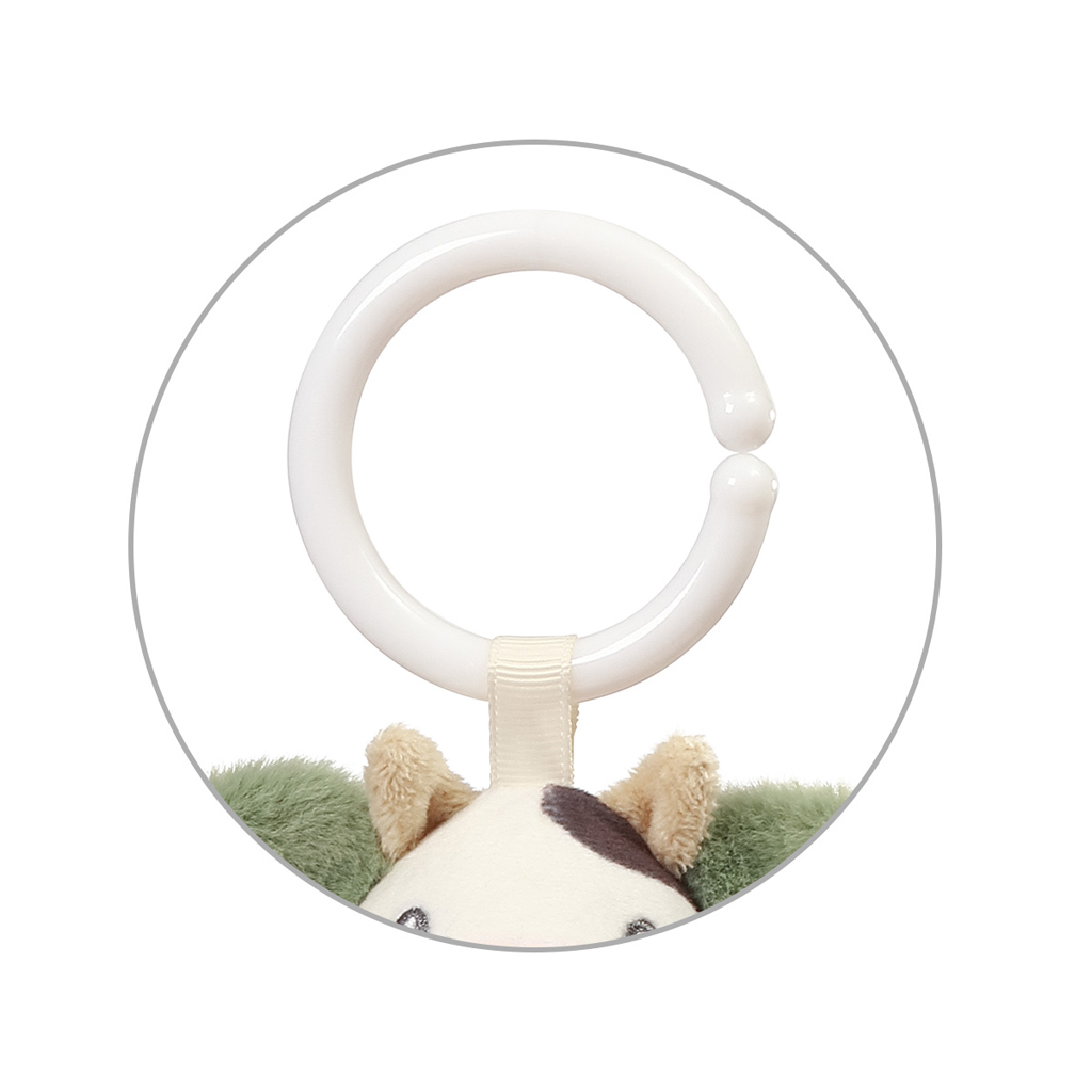 BABYONO Hračka závesná s hryzačkou Cow Bingo 0m+