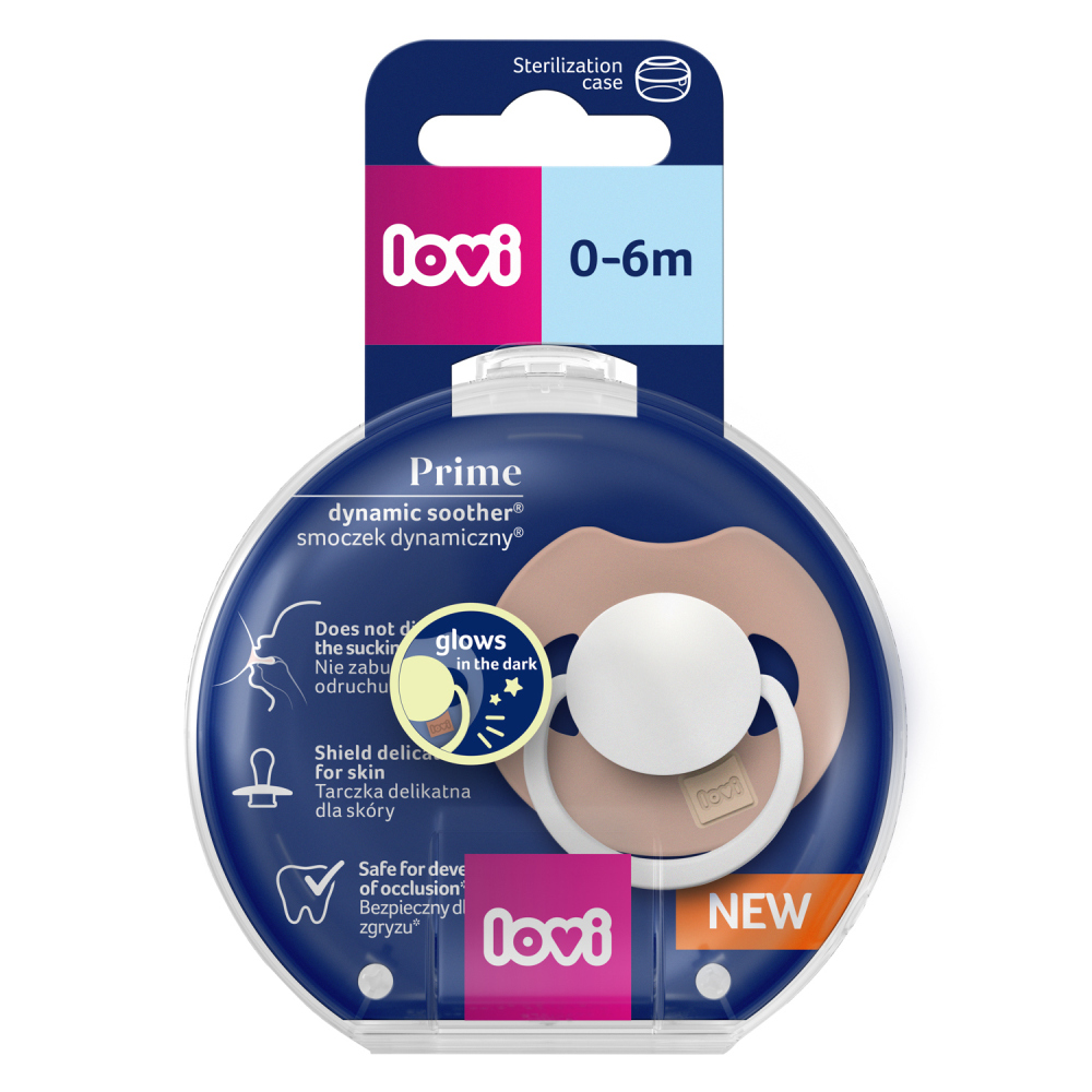 LOVI Cumlík svietiaci silikónový dynamický Prime 0-6m 1ks Blush