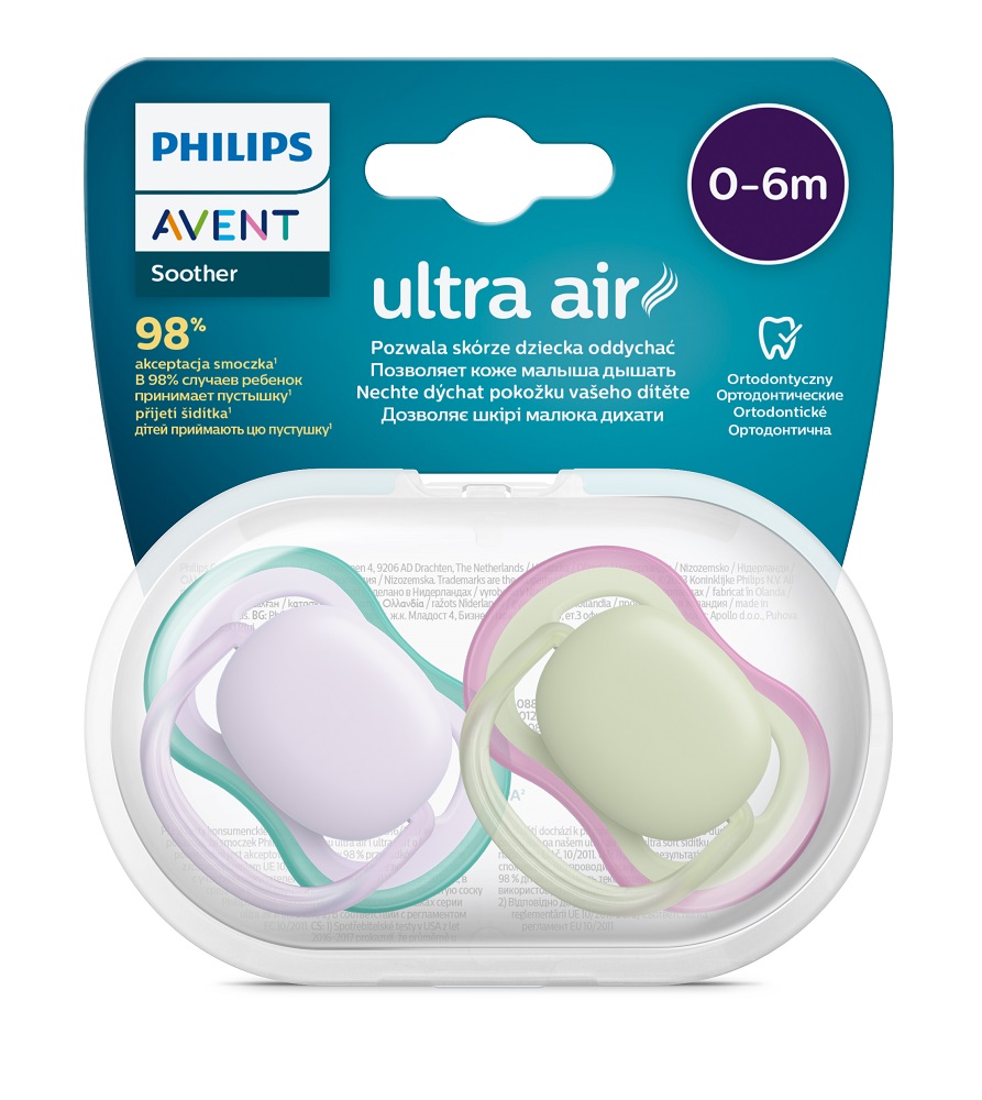 Philips AVENT Cumlík Ultra air neutral 0-6m dievča fialová 2ks