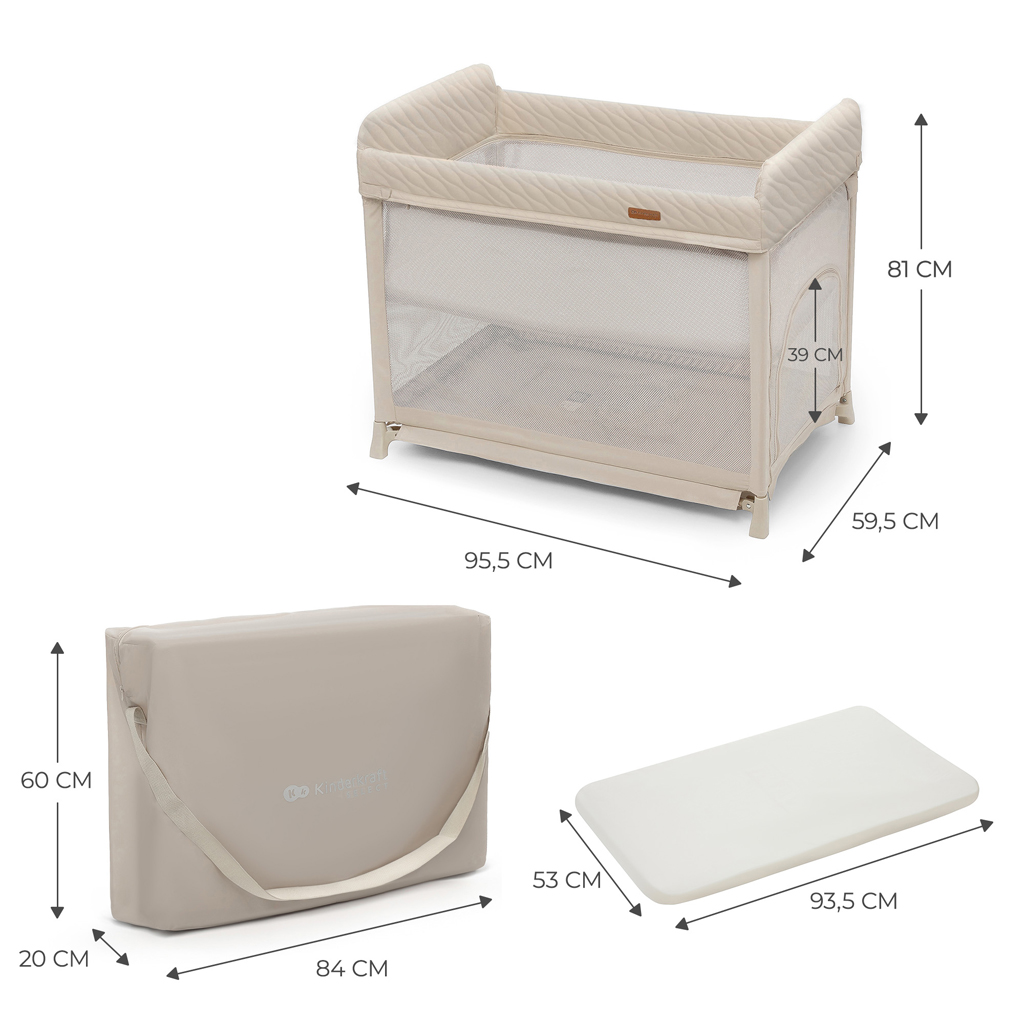 KINDERKRAFT SELECT Postieľka cestovná Moon Dream Beige