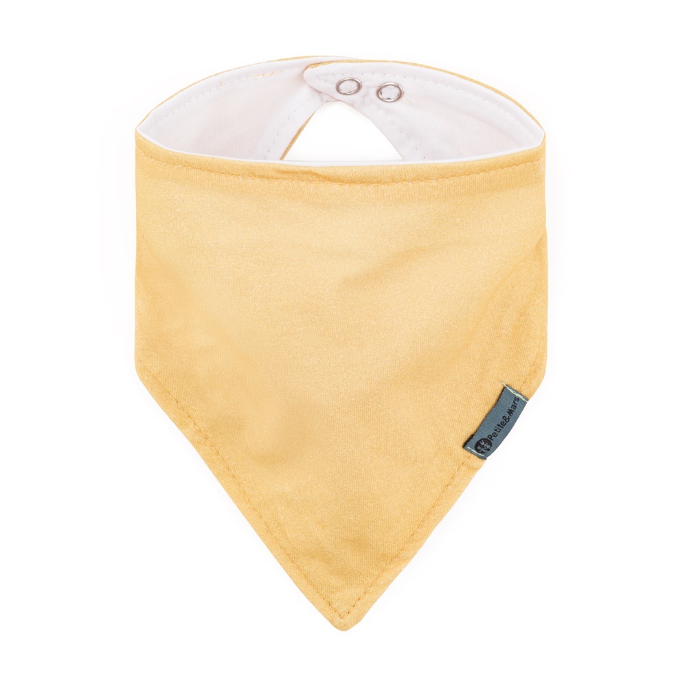 PETITE&amp;MARS Podbradník bandana Luke 2 ks Beige Pears&amp;Intense Ochre 3m+