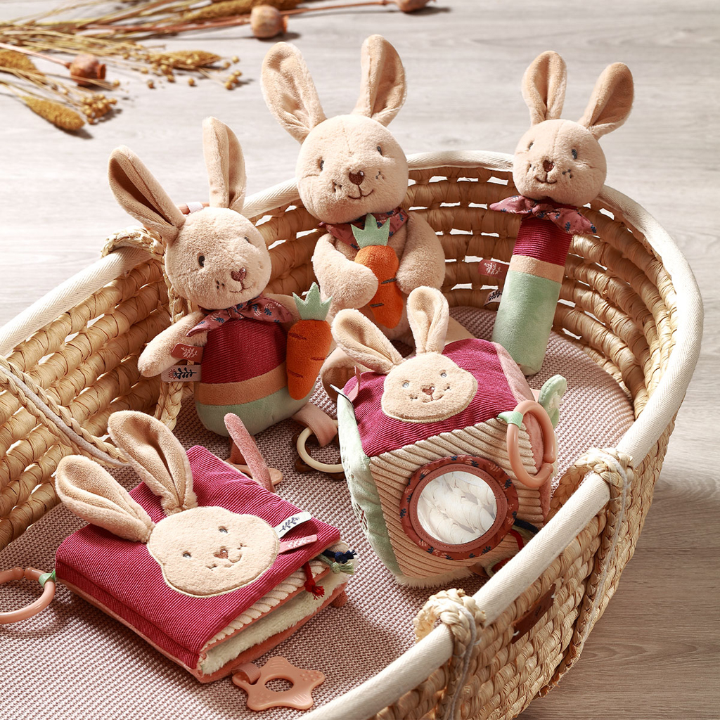 BABYONO Hračka závesná s hryzačkou Rabbit Karo 0m+