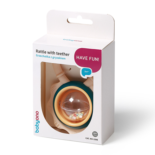 BABYONO Hrkálka s hryzačkou 3m+ Flower