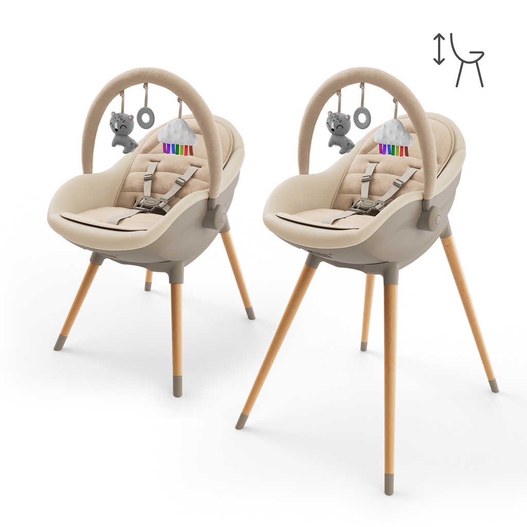 KINDERKRAFT Jedálenská stolička a lehátko Fini Up 2v1 Beige