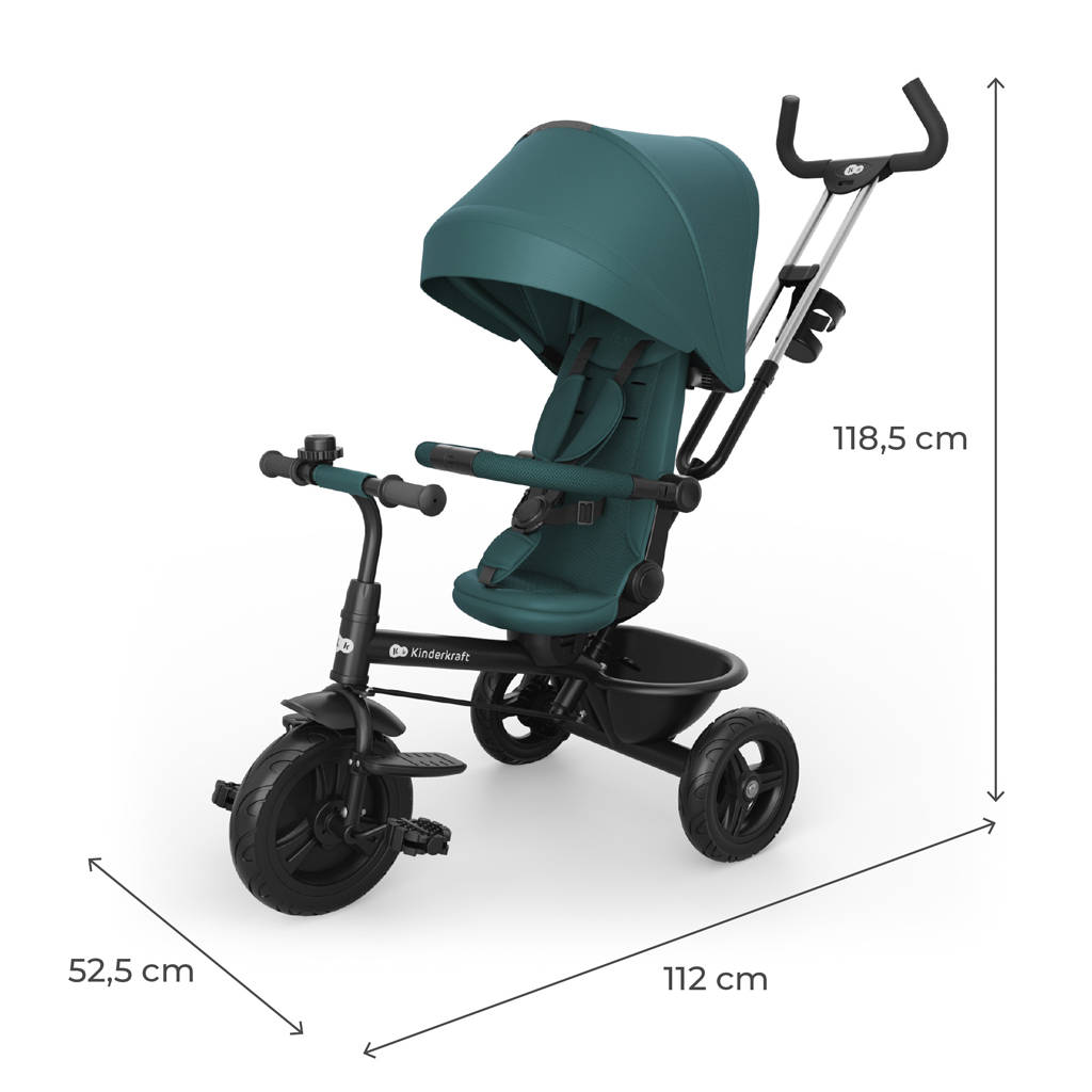 KINDERKRAFT Trojkolka Aston 2 Plus Green, 9m+