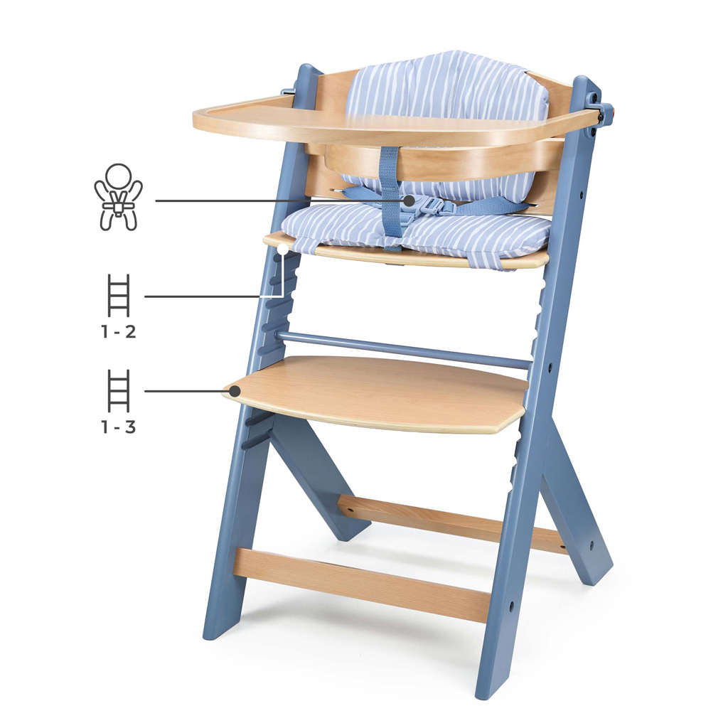 KINDERKRAFT Stolička jedálenská Nordic Breeze s vankúšom