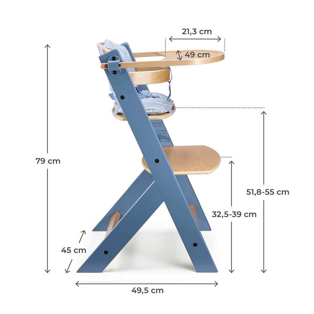 KINDERKRAFT Stolička jedálenská Nordic Breeze s vankúšom