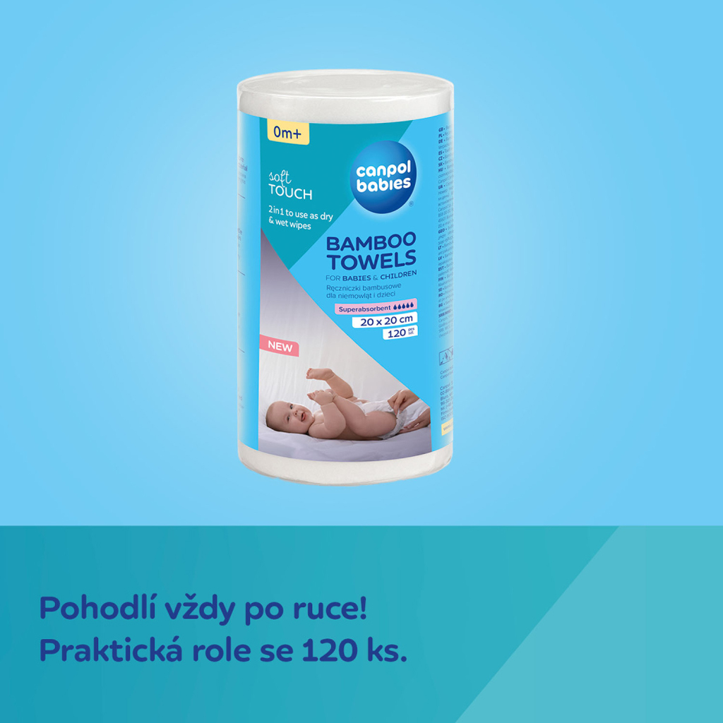 CANPOL BABIES Utierky jednorazové bambusové 120 ks