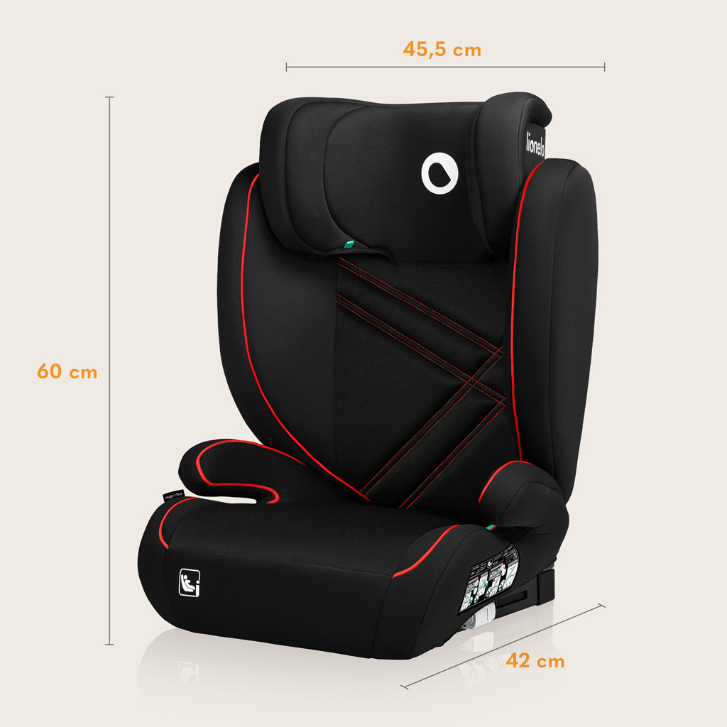 LIONELO Autosedačka Hugo i-Size (100-150 cm) Sporty Black Red