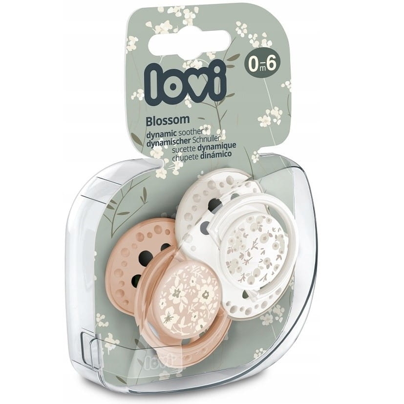 LOVI Cumlík silikónový dynamický 0-6m 2ks Blossom dievča