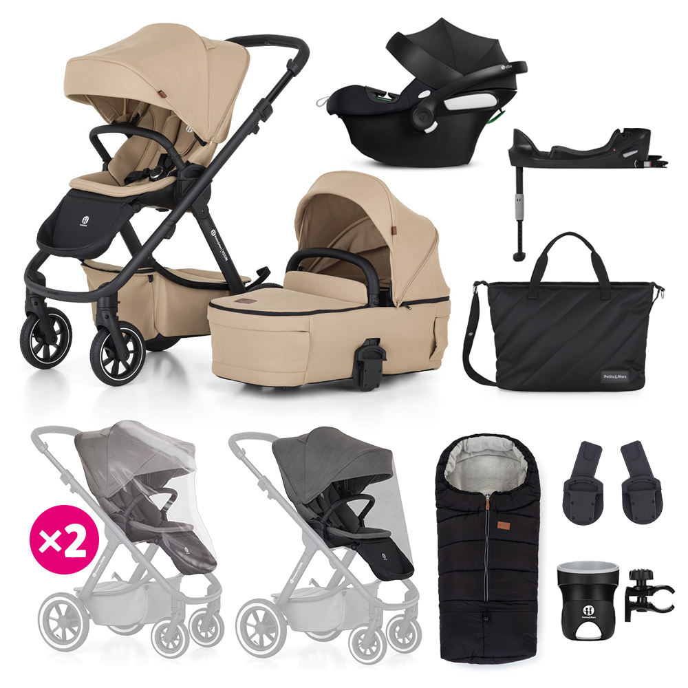PETITE&MARS SET Kočík 4v1 ICON Mocha Beige XXL RWS + CBX By CYBEX Aton B2 i-Size