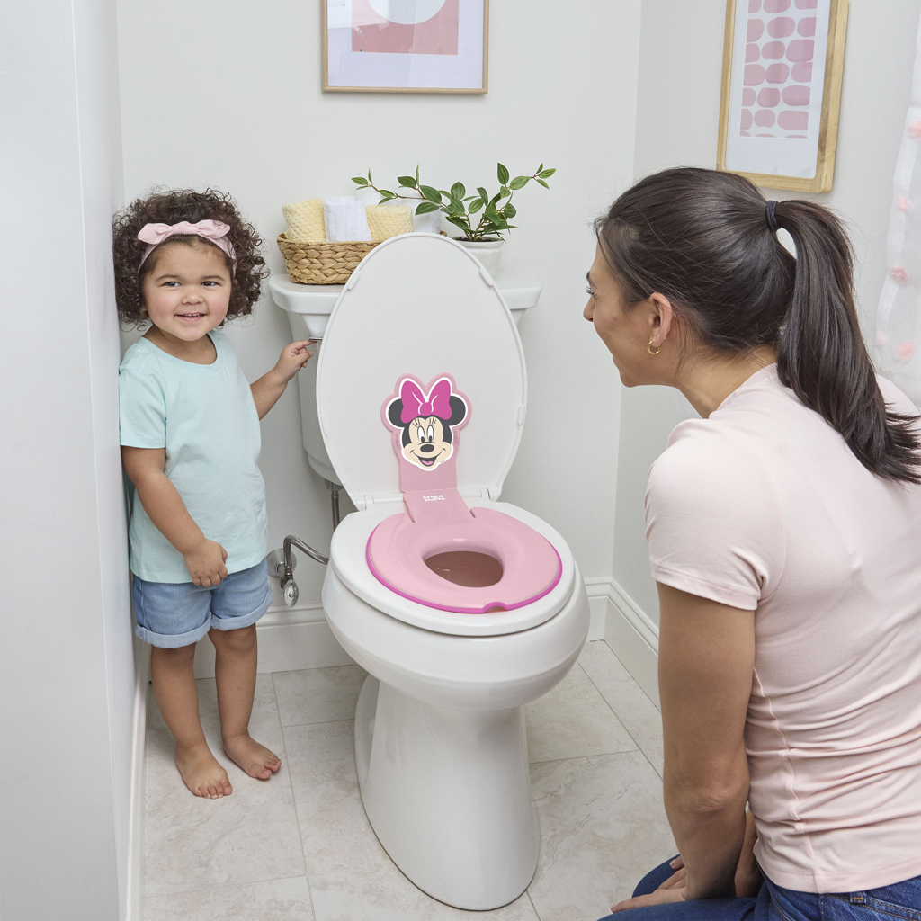 BRIGHT STARTS Redukcia na WC nalepovacia Flip &amp; Sit™ MINNIE MOUSE™ 18m+, do 23kg