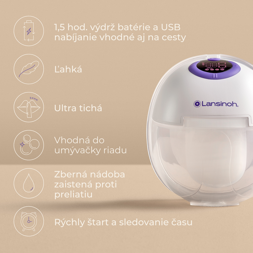 LANSINOH Odsávačka materského mlieka elektrická dvojitá handsfree Duo