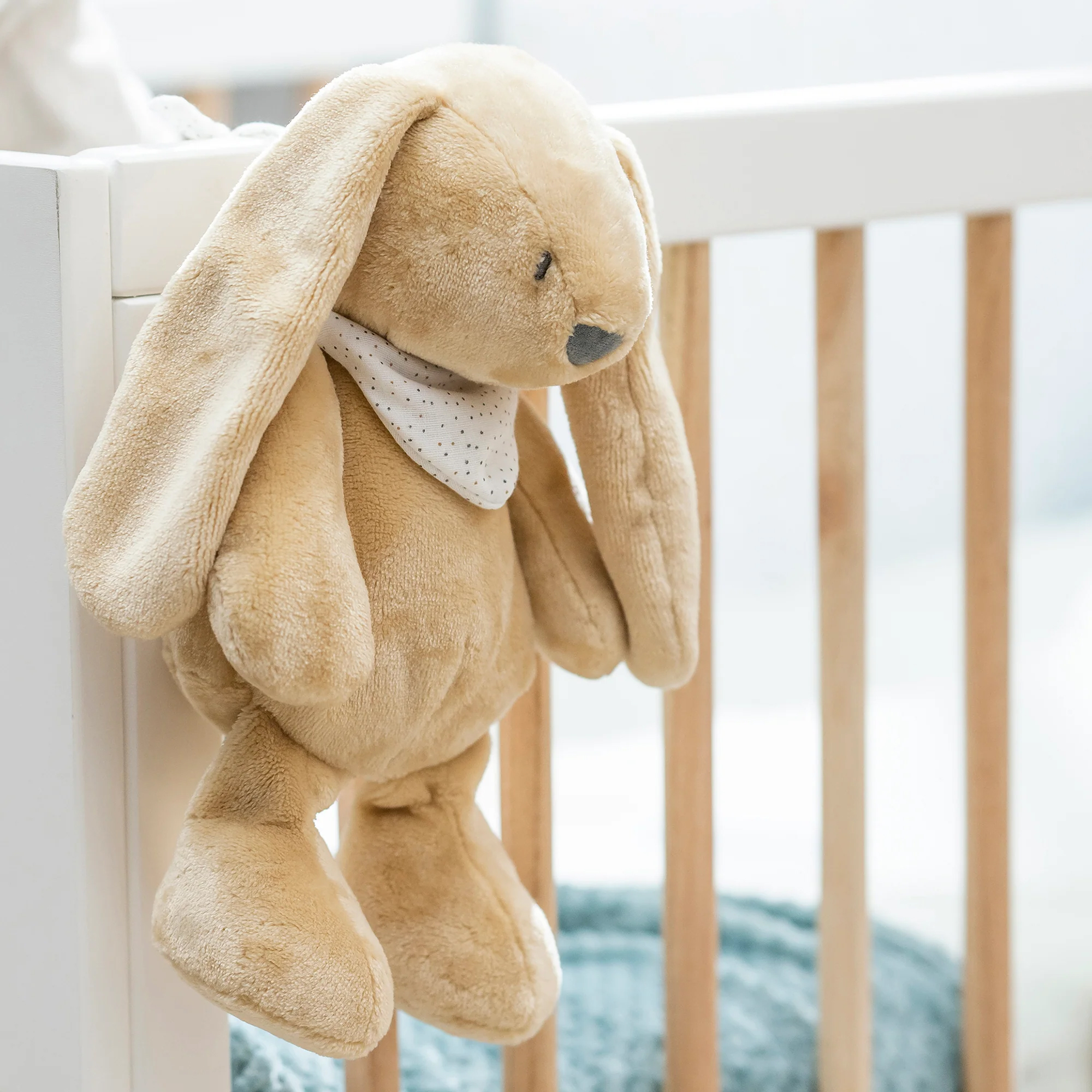 NATTOU Uspávačik plyšový hudobný so svetielkom a senzorom plaču 4v1 Sleepy Bunny Pale Brown 0m+