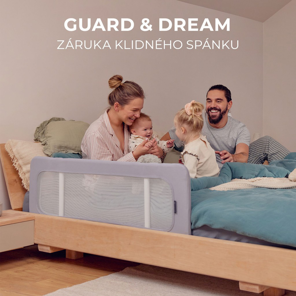 KINDERKRAFT Zábrana na posteľ Guard&amp;Dream Light Grey