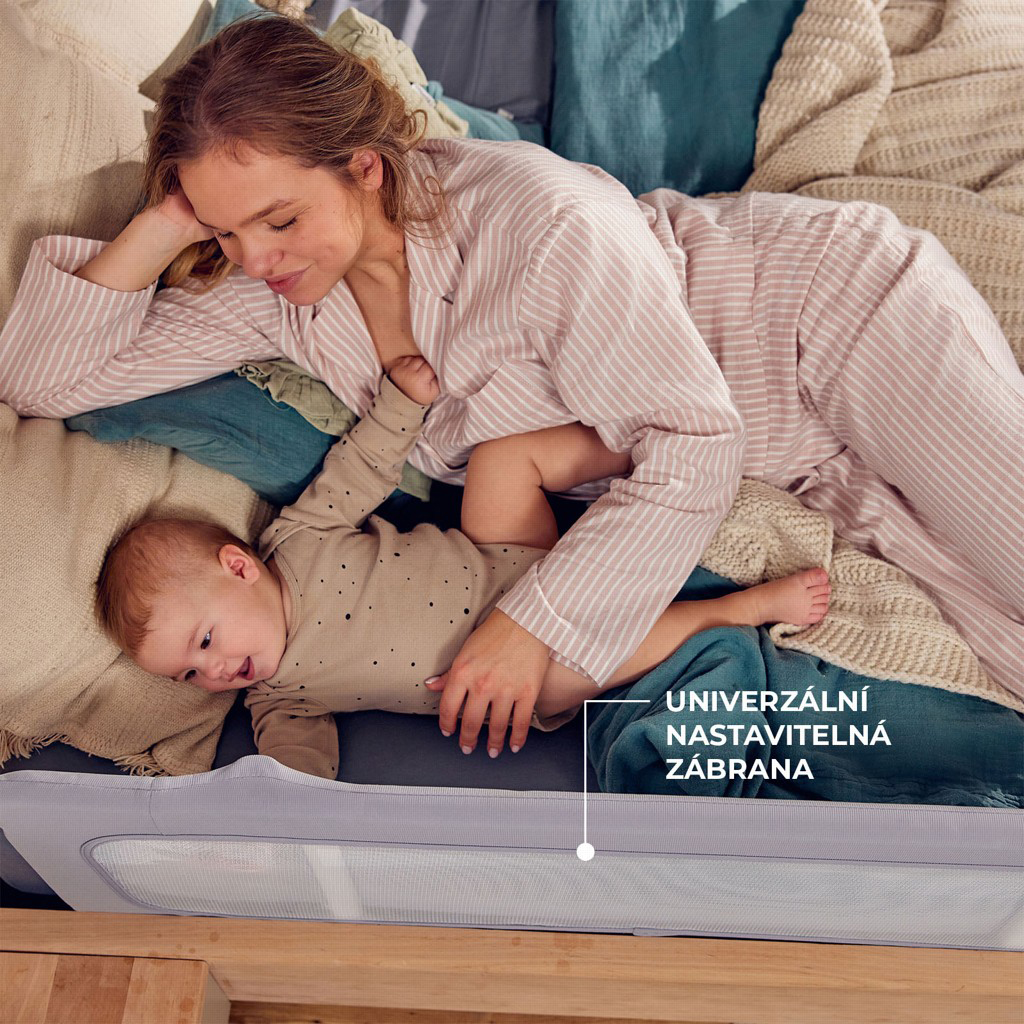 KINDERKRAFT Zábrana na posteľ Guard&amp;Dream Light Grey