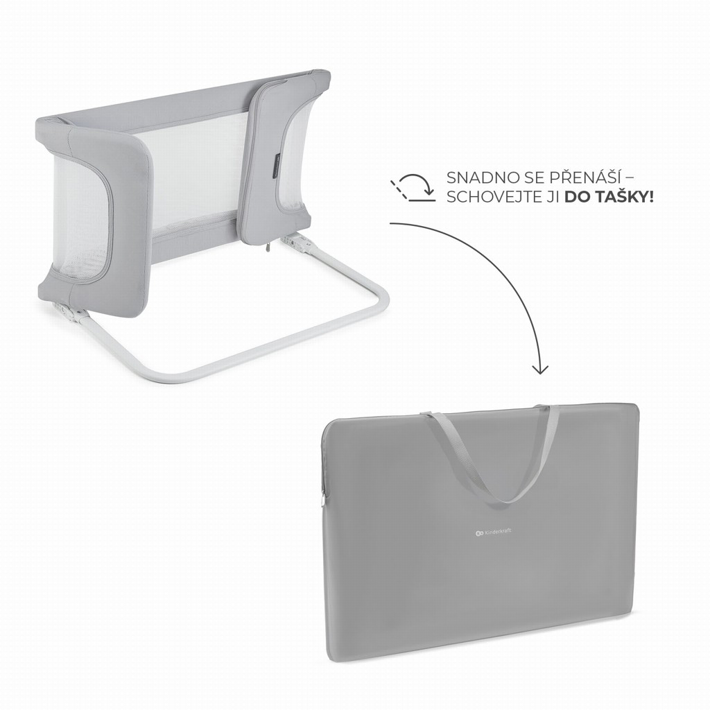 KINDERKRAFT Zábrana na posteľ Guard&amp;Dream Light Grey