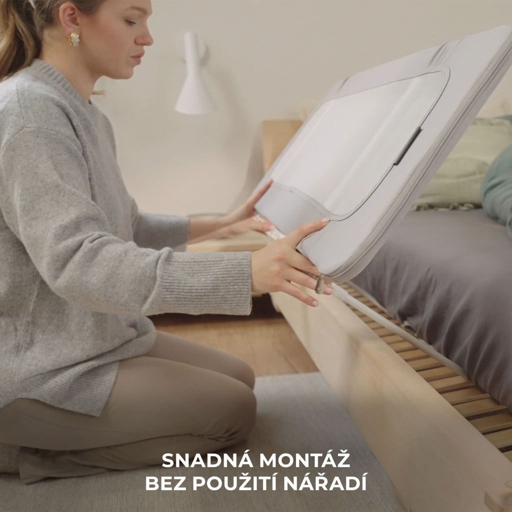 KINDERKRAFT Zábrana na posteľ Guard&amp;Dream Light Grey