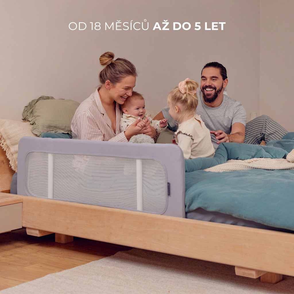 KINDERKRAFT Zábrana na posteľ Guard&amp;Dream Light Grey