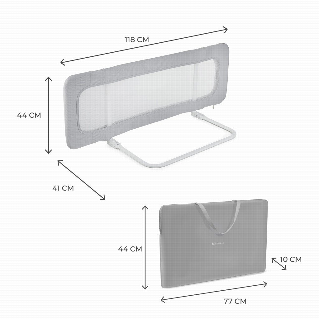 KINDERKRAFT Zábrana na posteľ Guard&amp;Dream Light Grey