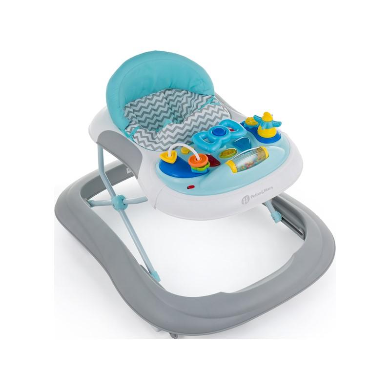 PETITE&amp;MARS Chodítko so zvukom Monty Chevron Blue