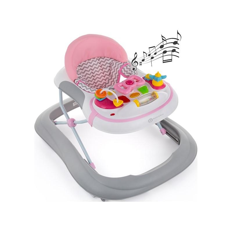 PETITE&amp;MARS Chodítko so zvukom Monty Chevron Pink