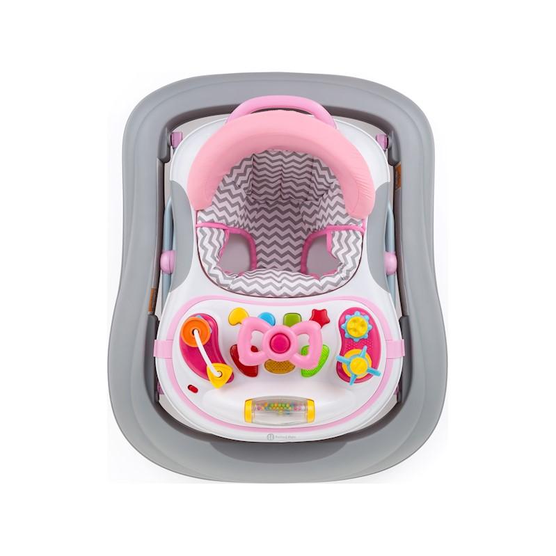 PETITE&amp;MARS Chodítko so zvukom Monty Chevron Pink