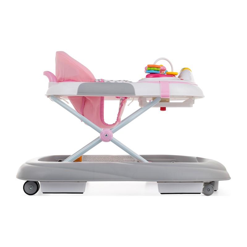 PETITE&amp;MARS Chodítko so zvukom Monty Chevron Pink