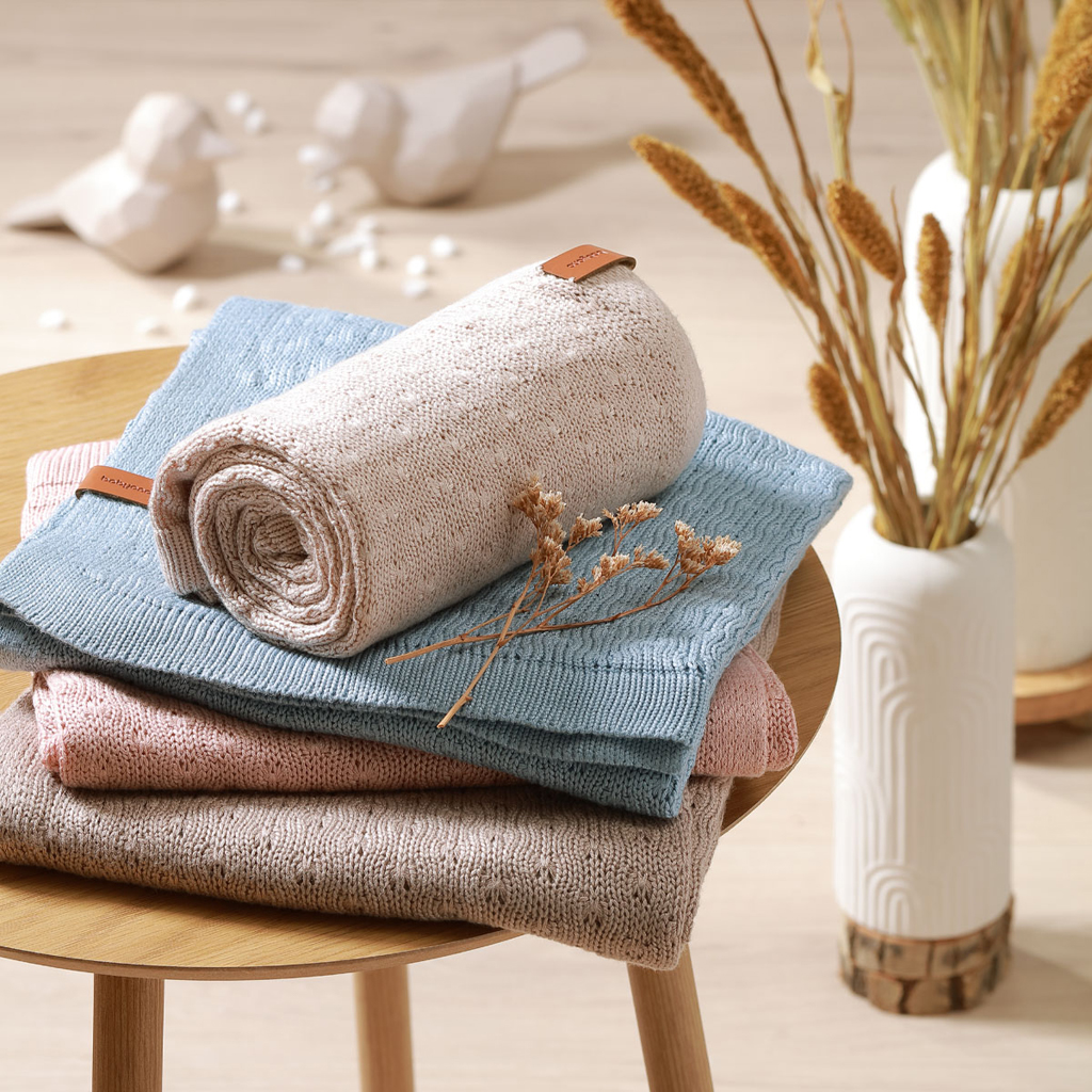 BABYONO Deka pletená bambusová Beige