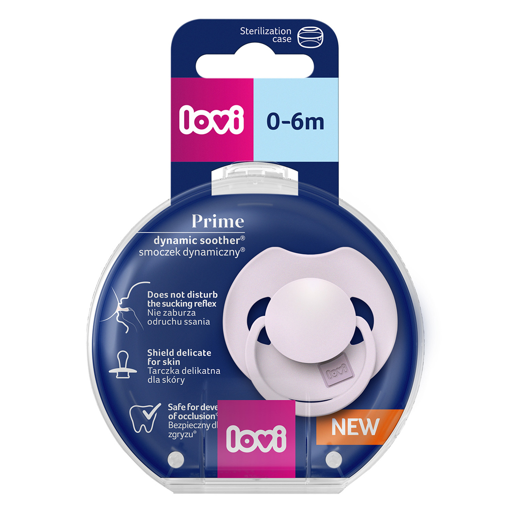 LOVI Cumlík silikónový dynamický Prime 0-6m 1ks Lilac