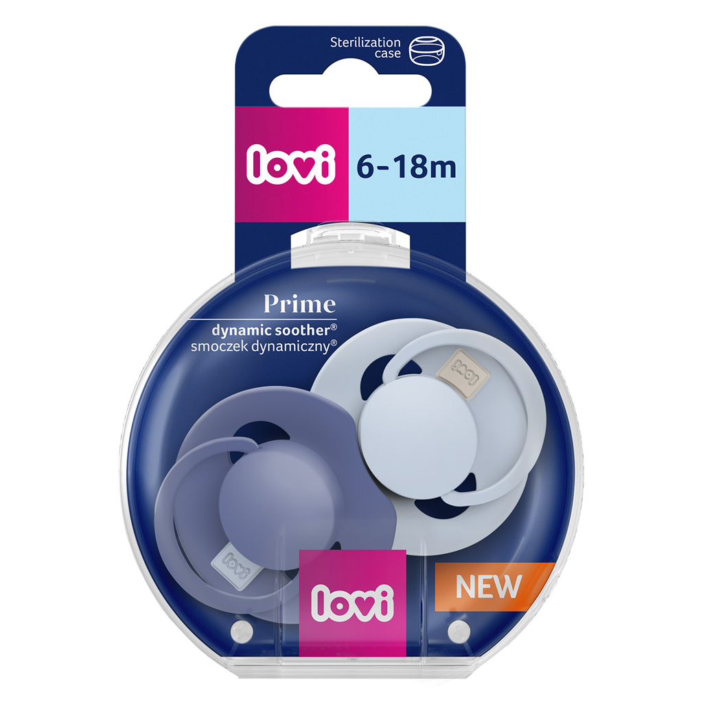 LOVI Cumlík silikónový dynamický Prime 6-18m 2ks Baby Blue/Blue