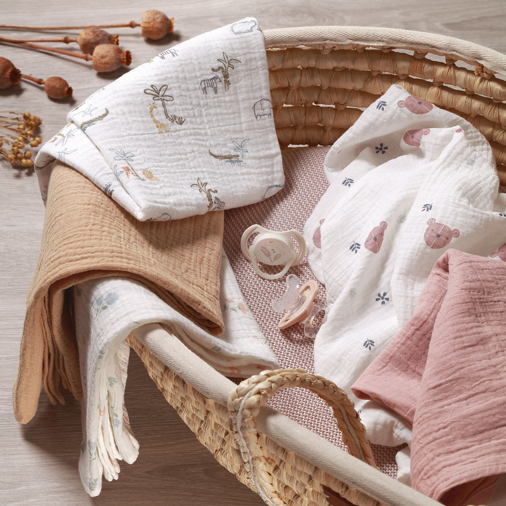 BABYONO Plienky mušelínové Super Soft 3 ks, Beige 70 x 70 cm