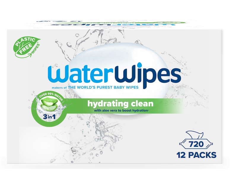 12x WATERWIPES Obrúsky vlhčené Hydrating clean with aloe vera 3in1 60 ks (720 ks) 