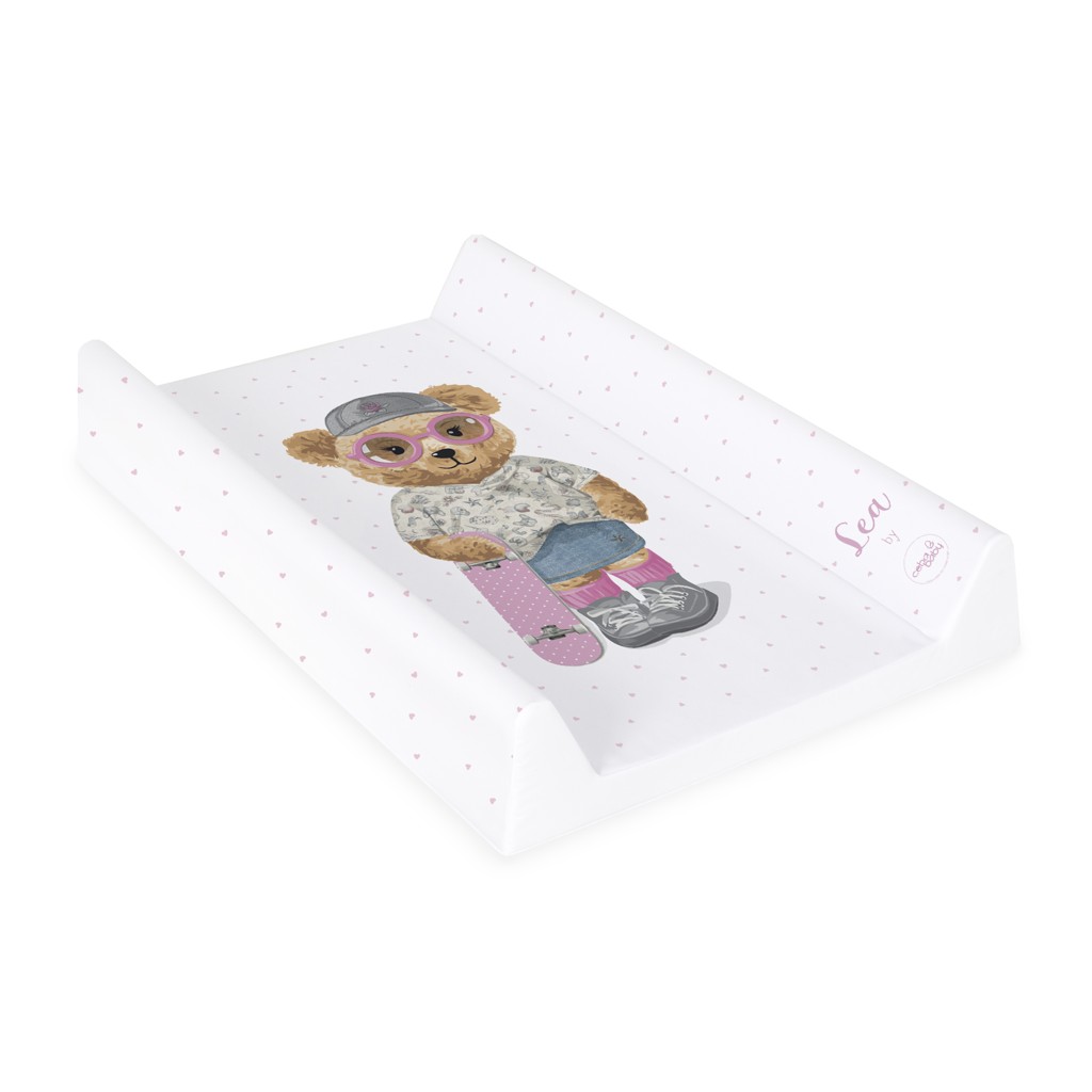 CEBA BABY Podložka prebaľovacia 2-hranná s pevnou doskou (50x70) Comfort Fluffy Puffy Lea