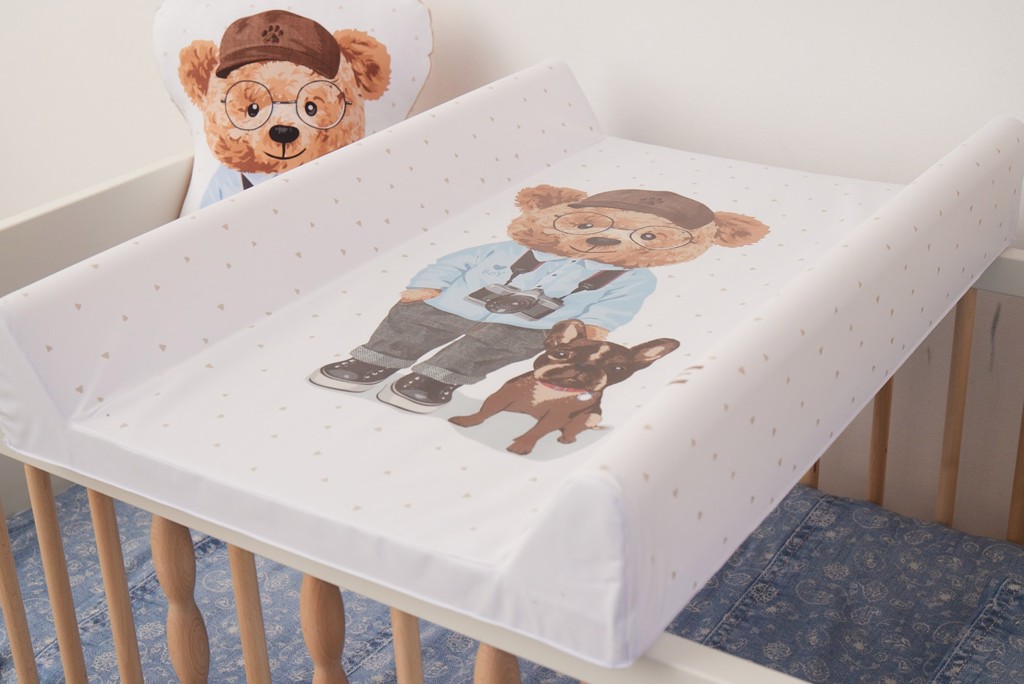 CEBA BABY Podložka prebaľovacia 2-hranná s pevnou doskou (50x70) Comfort Fluffy Puffy Lea