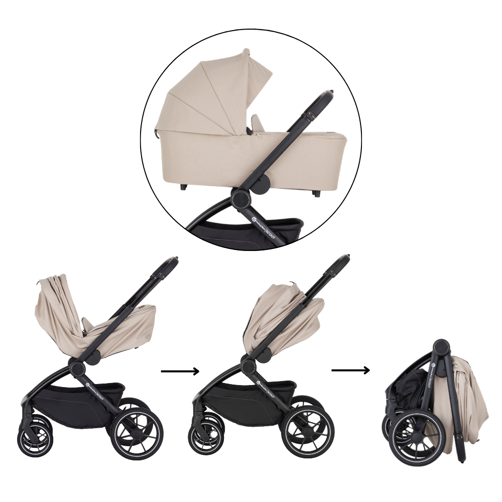 PETITE&amp;MARS Kočík kombinovaný SCOUT 3v1 Soft Mousse s Core Pro i-Size 