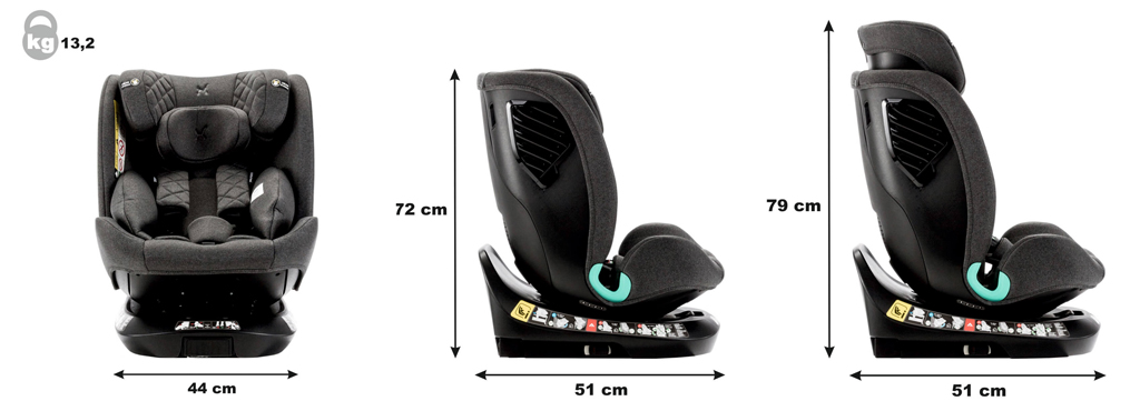 ADAMEX Autosedačka s otočnou základňou Trip (40-150 cm) Black