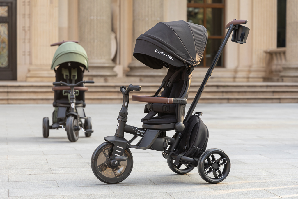 QPLAY Trojkolka Comfo Max Grey, 7v1, vek 10-72 mesiacov