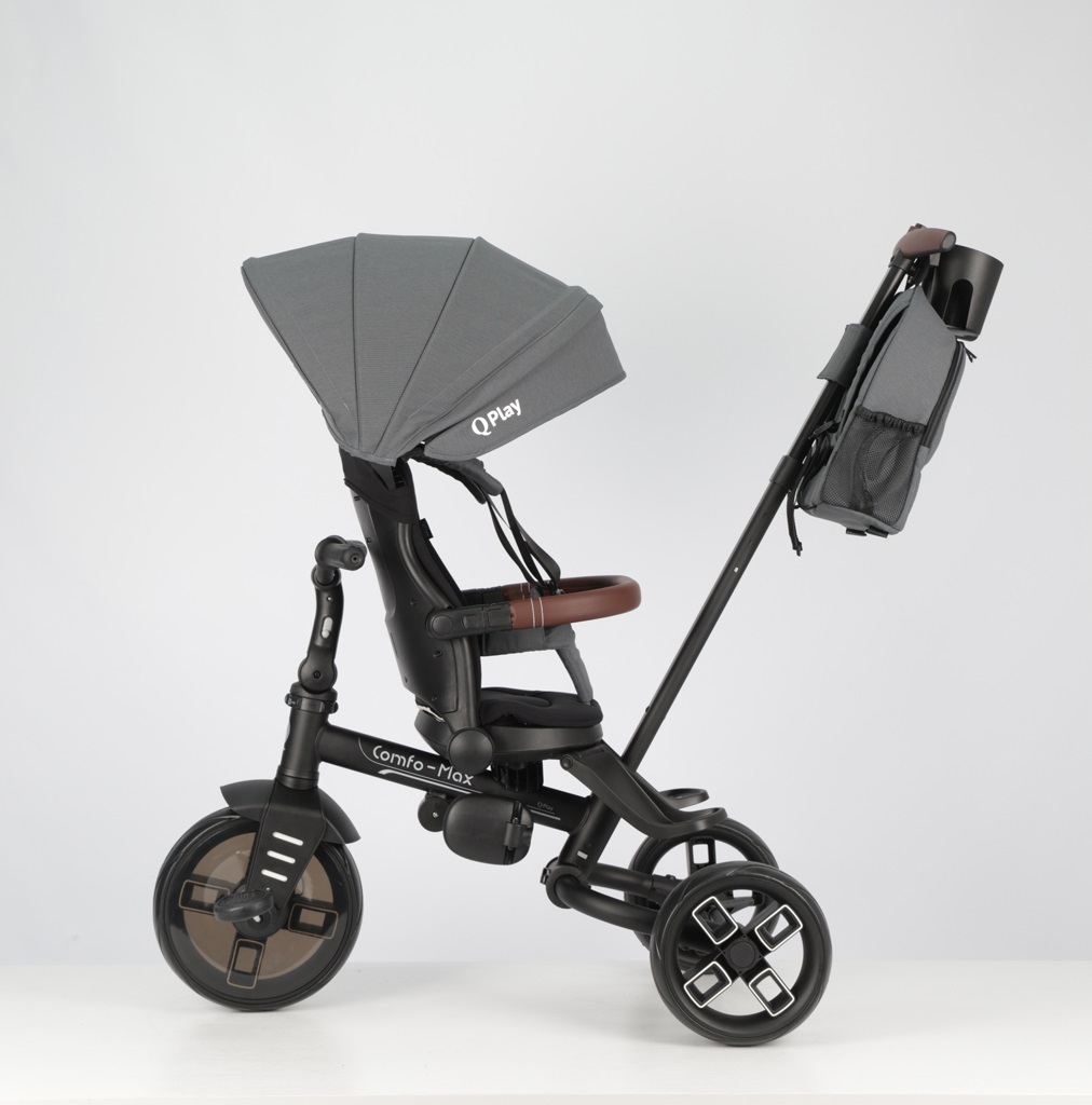 QPLAY Trojkolka Comfo Max Grey, 7v1, vek 10-72 mesiacov