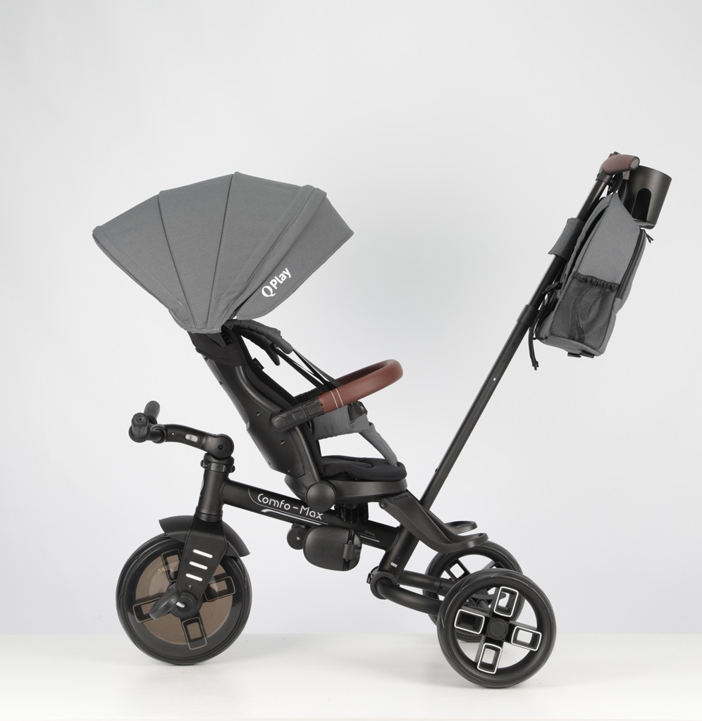 QPLAY Trojkolka Comfo Max Grey, 7v1, vek 10-72 mesiacov