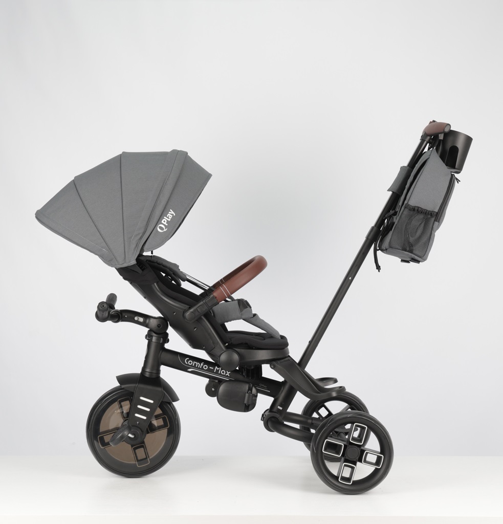 QPLAY Trojkolka Comfo Max Grey, 7v1, vek 10-72 mesiacov