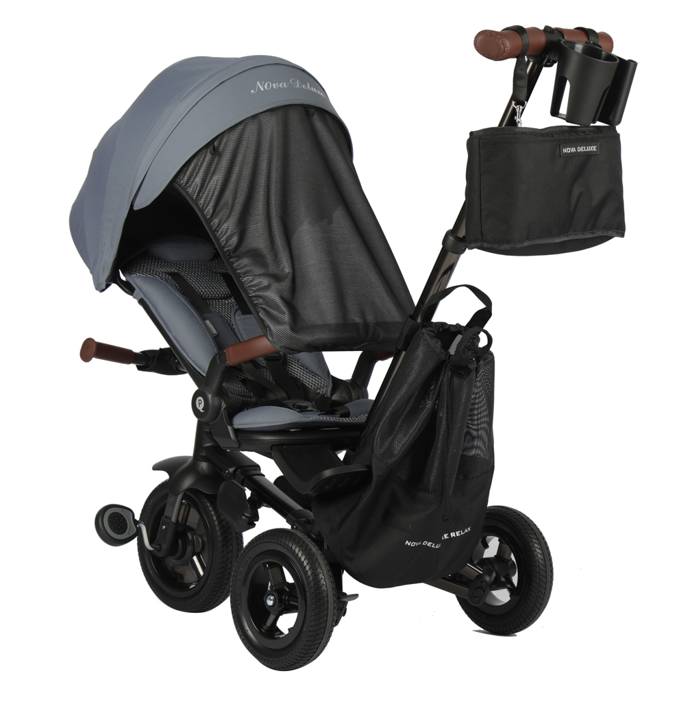 QPLAY Trojkolka Nova Deluxe 5v1 Grey, 10-72 mesiacov