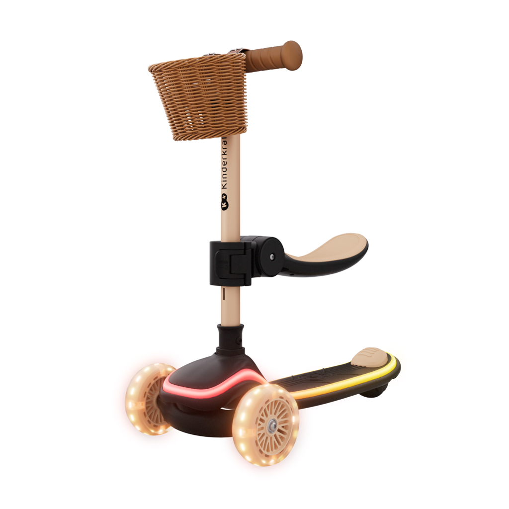 KINDERKRAFT Kolobežka a odrážadlo 2v1 Raket Up Beige