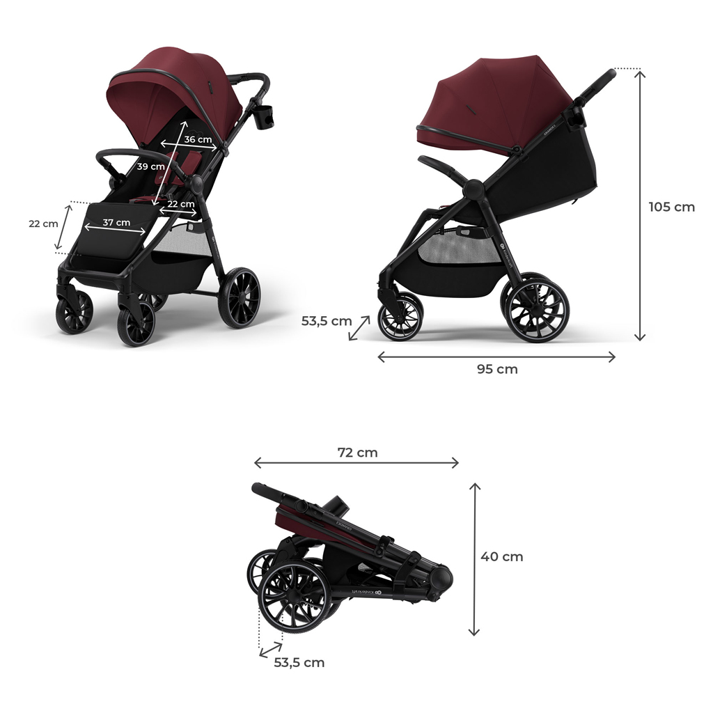 KINDERKRAFT Kočík športový Grande 2 Dark Ruby