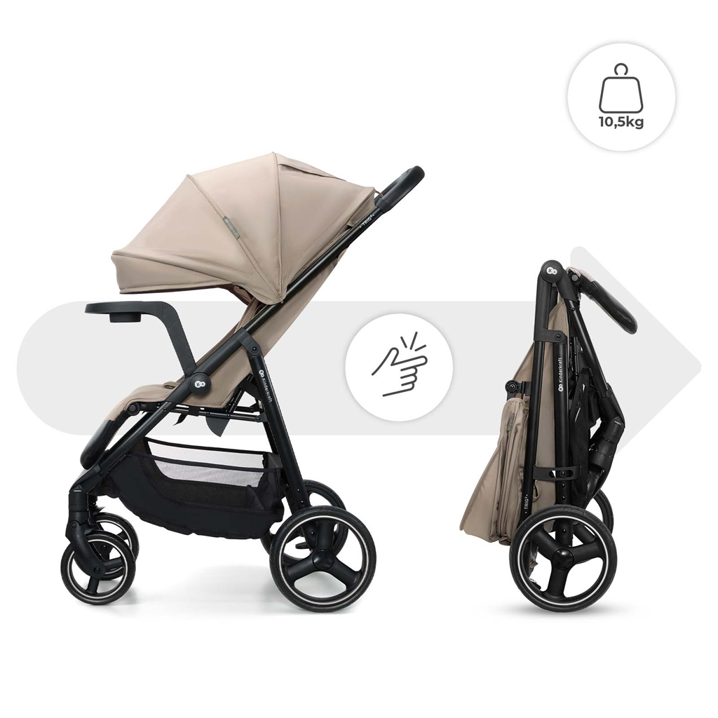 KINDERKRAFT Kočík športový Trig 3 Tray Stone Beige