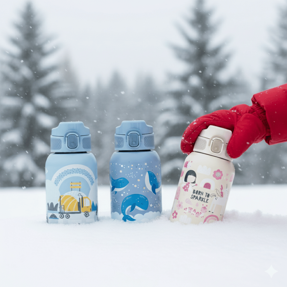 PETITE&amp;MARS Fľaša nerezová termo so slamkou 350 ml Whale Song 12m+